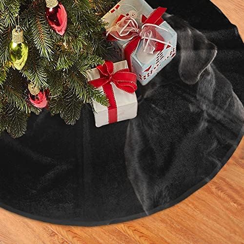 חצאית עץ חג המולד שחור לברדור שחור חצאית עץ קטיפה חג המולד 48 אינץ 'תחרה לקישוט חג המולד