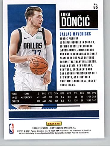 2020-21 מתמודדים של פאניני כרטיס עונה מס '85 לוקה דונצ'יק דאלאס מאבריקס NBA כרטיס מסחר בכדורסל