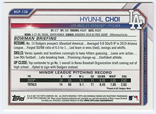 2021 סיכויי כרום באומן BCP-130 Hyun-Il Choi 1st Card Card Los Angeles Dodgers MLB כרטיס מסחר בייסבול
