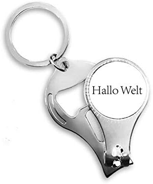 שלום עולם גרמנית ארט דקו מתנה אופנה ציפורניים ניפר טבעת מפתח פתיחת בקבוקי שרשרת