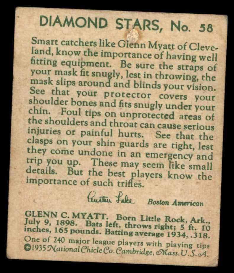 1935 כוכבי יהלום 58 גלן מיאט VG/EX