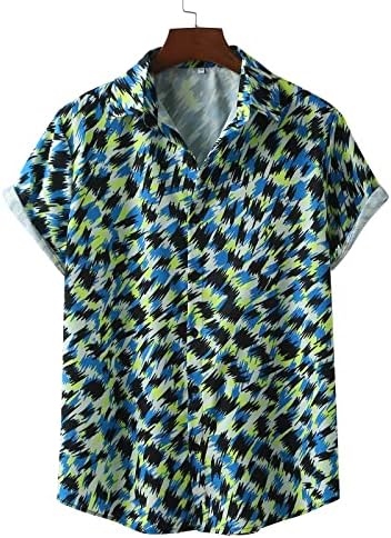 XXBR 2022 חולצות גברים חדשות, מעצב קיץ כפתור שרוול קצר למטה מטה-דיו-דיו גרפי מודפס חולצות הוואי דש חולצה עליונה כפתור כחול כפתור למעלה חולצה שרוול קצר שחור שרוול קצר.