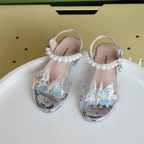 סנדלי בנות גרילס נעלי שמלה מסיבת חתונה סנדלי פרפר בוהן פתוחה לנעלי פעוטות לילדים גדולים נעלי הוכחת מים