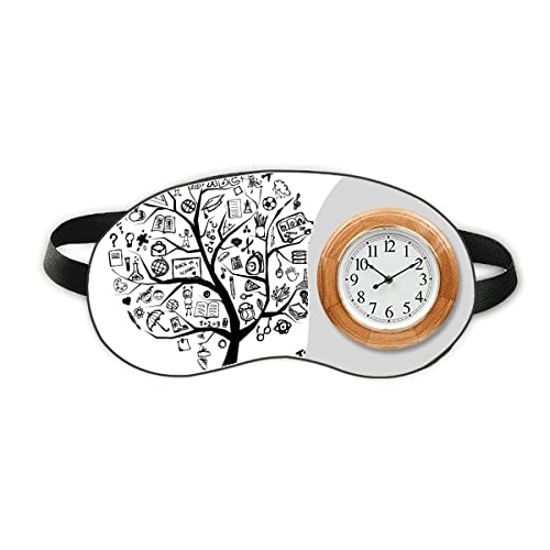 גרפיטי חמוד בסגנון בית ספר מתאר עץ שינה עין שעון שעון טיול גוון