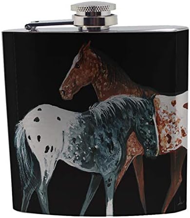 מקרי שמש חומעה ושחור שמיכת אפלוזה סוס אמנות על ידי דניס כל נירוסטה משקאות כיס בקבוקון
