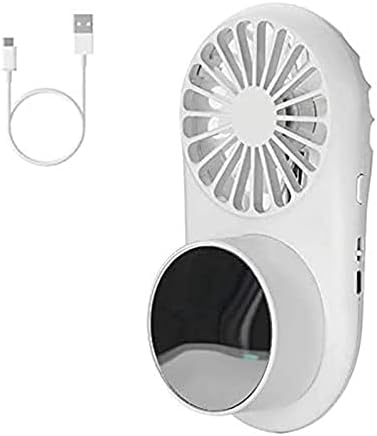 Oluote ערפל נייד מיני מאוורר USB, מאוורר אישי עם ריסוס לחות ומראה איפור, 2 מהירות רמות, מזן אוויר שקט לנסיעות חיצוניות של המשרד הביתי