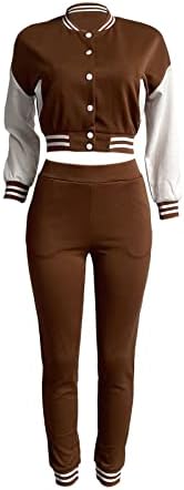 עקרב נשים תלבושת תלבושות 2 חלקים מעמד צווארון בלוק בלוק מפציץ ז'קט Bodycon מכנסיים ארוכים סט סטיילס בגדי ים S-XXL