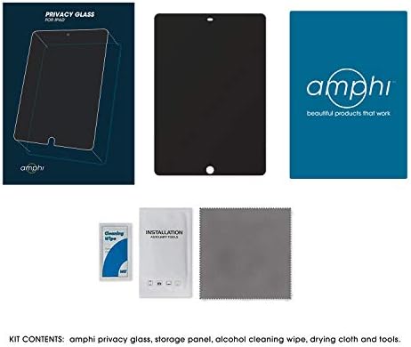 מגן מסך פרטיות AMPHI זכוכית לאייפד); פרטיות דיוקן, זכוכית מחוסמת נשלפת, אנטי-ספית, תואמת לעפרון אפל ומזהה מגע