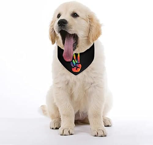 עניבת צבע עניבה שלט שלום כלב בנדנה מתכווננת צווארון חיות מחמד צעיף משולש חמוד משולש לחתולי כלבים