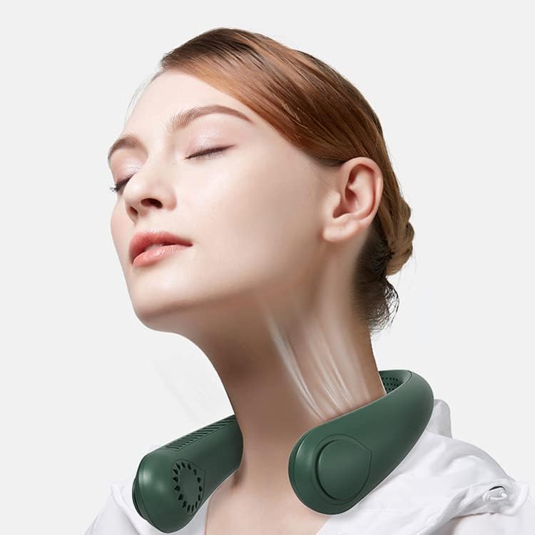 אוהד צוואר נייד של Fanmoko. עיצוב אוזניות מודרני מלוטש ללא משקל קליל נטוי USB מופעל 3 מהירות. מתנה מעשית ייחודית. לחדר כושר, ספורט, משרד, מקורה/בחוץ, טיולים רגליים, לבן