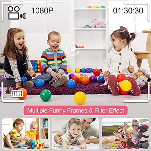 מצלמה דיגיטלית לילדים 1080, מצלמה נטענת לילדים צעצוע צבעוני עם מסך 2 אינץ '13 מגה פיקסל 32 ג' יגה-בייט