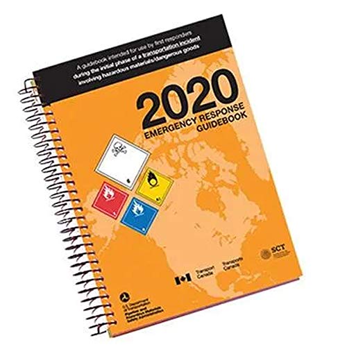 מדריך תגובת חירום 2020, כרוך בספירלה, בגודל מלא, מדריך לעזרה בעת תגובה למקרי חירום בתחבורה הכוללים חומרים מסוכנים